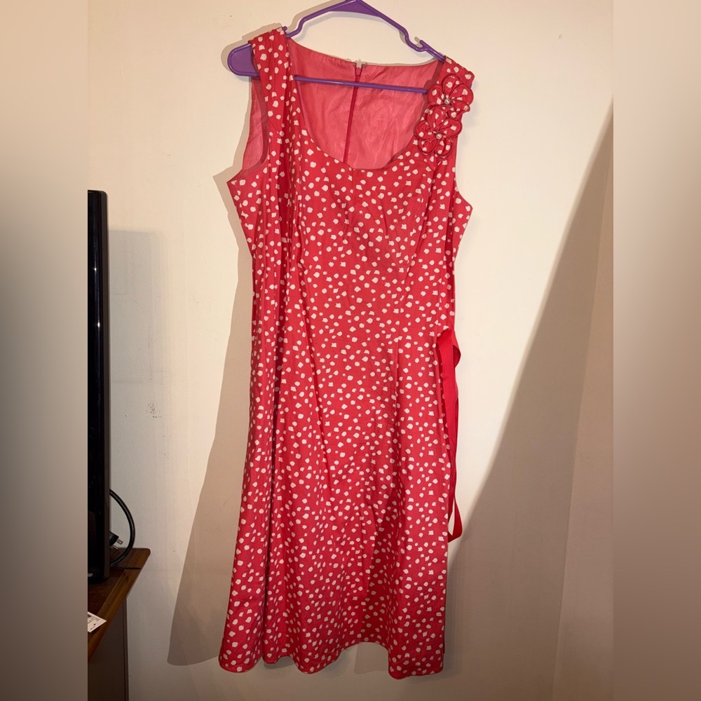 Red Polka Dot Sleeveless Dress